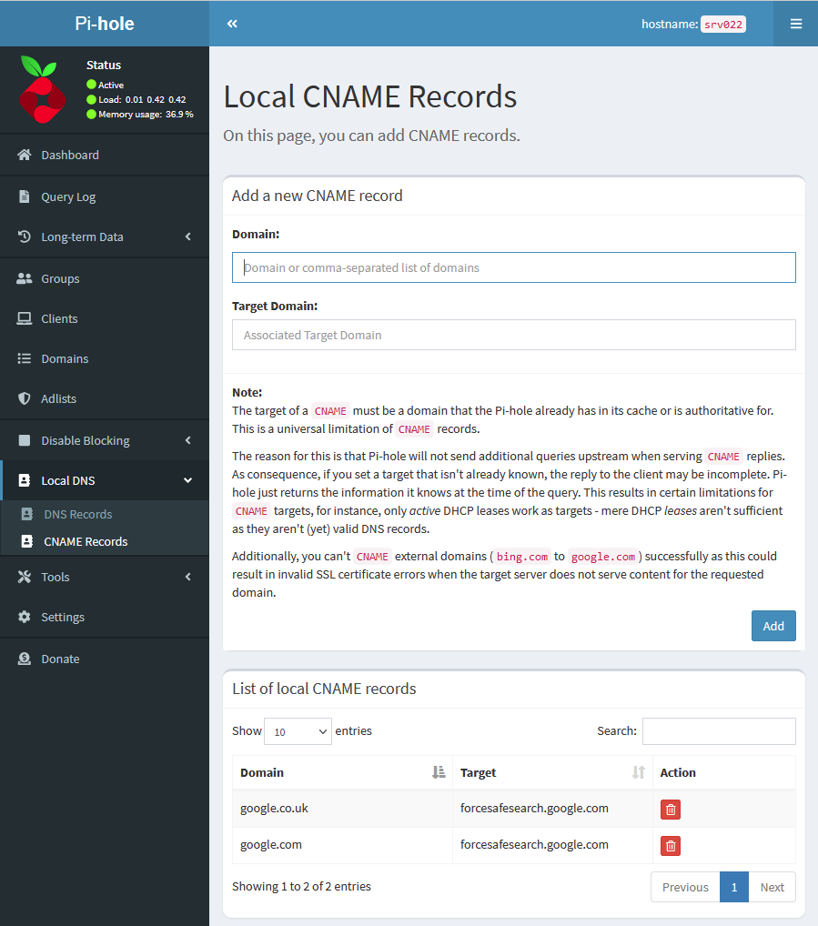 Local CNAME Records