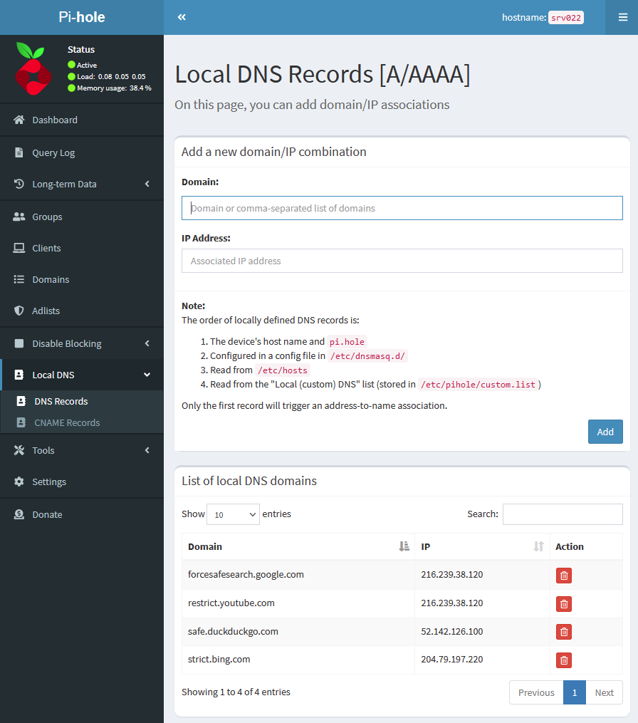 Local DNS Records